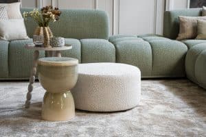 Oriana corner sofa in greenish fabric, available at Room 108