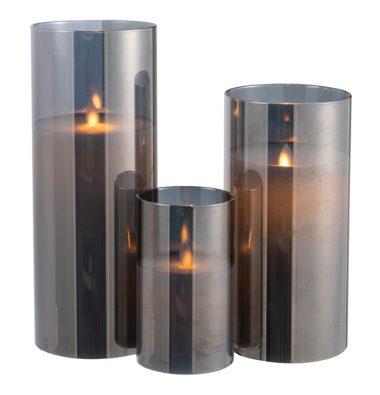 LEDLAMP BLINKEND GLAS GRIJS